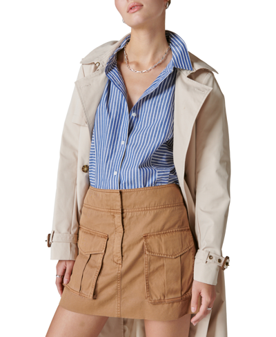 Shop Lucky Brand Women's Cotton Clean Cargo Mini Skirt In Chipmunk