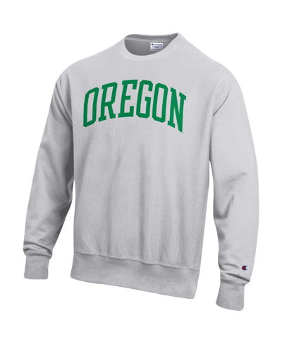 Champion Men's  Heathered Gray Oregon Ducks Team Arch Reverse Weave Pullover Hoodie In Heathered Gray