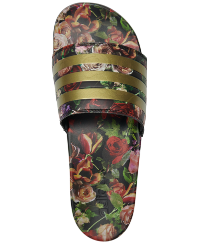Shop Adidas Originals Men's And Women's Adilette Comfort Slide Sandals From Finish Line In Core Black,gold