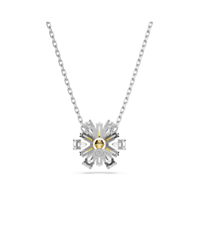 Shop Swarovski Flower, Yellow, Rhodium Plated Idyllia Pendant Necklace