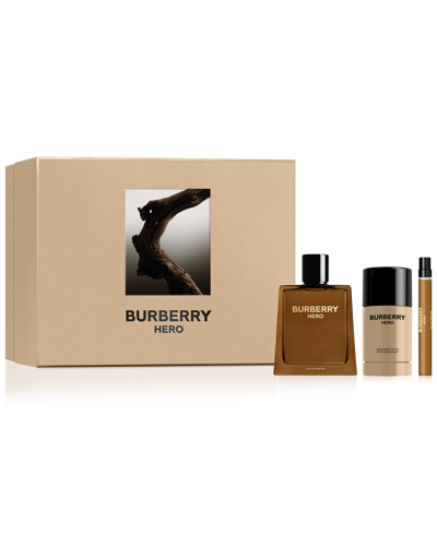 Shop Burberry Men's 3-pc. Hero Eau De Parfum Gift Set In No Color