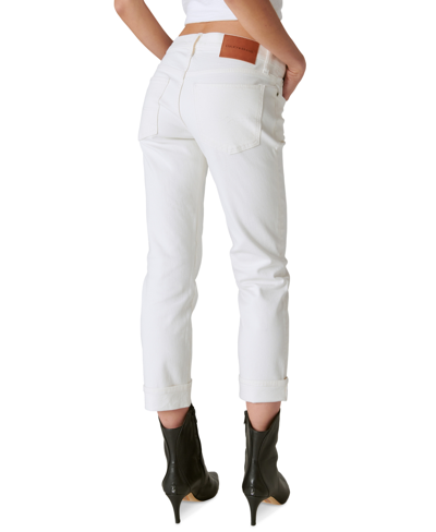 Shop Lucky Brand Mid-rise Sweet Crop Cuffed Jeans In Bright White