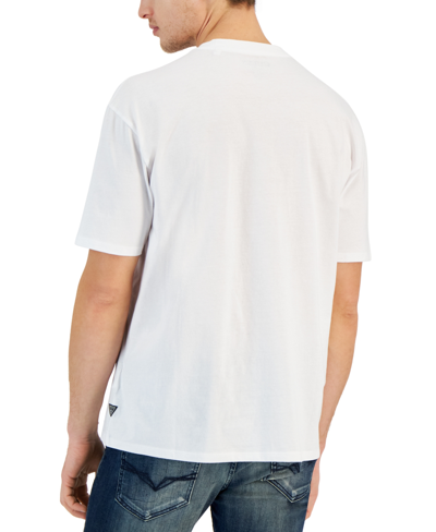 Shop Guess Men's Arrival Date Logo Graphic T-shirt In Pure White