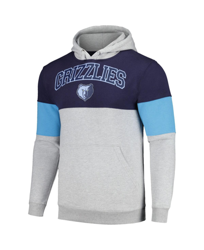 Fanatics Branded Navy Memphis Grizzlies Contrast Pieced Pullover Hoodie In Navy