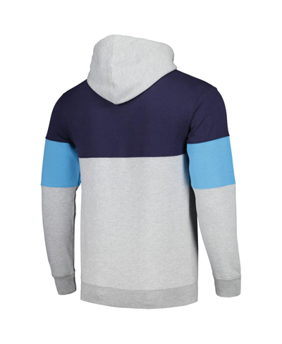 Fanatics Branded Navy Memphis Grizzlies Contrast Pieced Pullover Hoodie In Navy