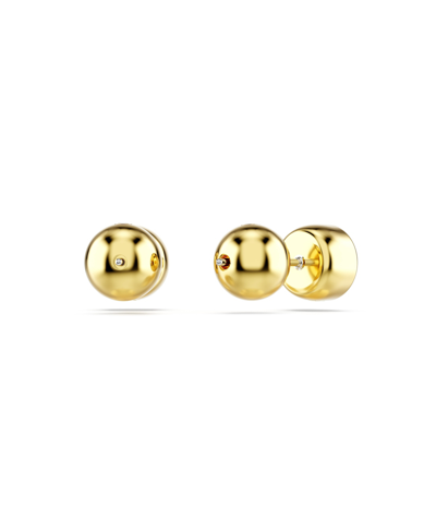 Shop Swarovski Round Cut, White, Gold-tone Imber Stud Earrings