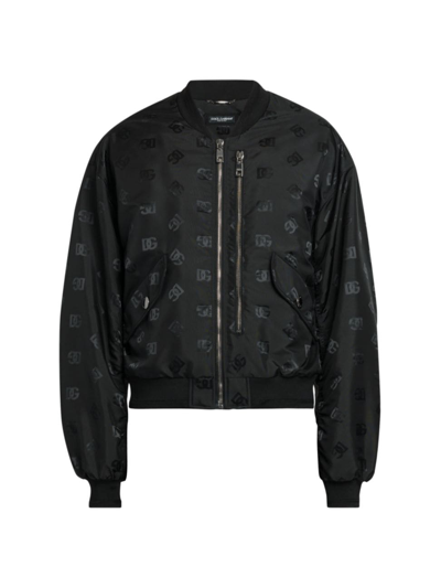 Shop Dolce & Gabbana Men's D & G Nylon Zip-front Jacket In Nero