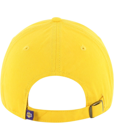 Shop 47 Brand Men's ' Gold Los Angeles Lakers Core Wordmark Clean Up Adjustable Hat