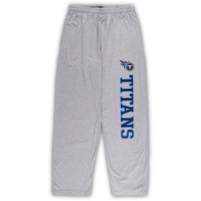 Shop Concepts Sport Navy/heather Gray Tennessee Titans Big & Tall T-shirt & Pajama Pants Sleep Set