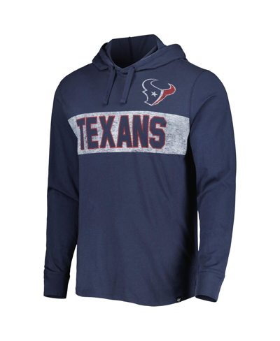 Shop 47 Brand Men's ' Navy Distressed Houston Texans Field Franklin Hooded Long Sleeve T-shirt