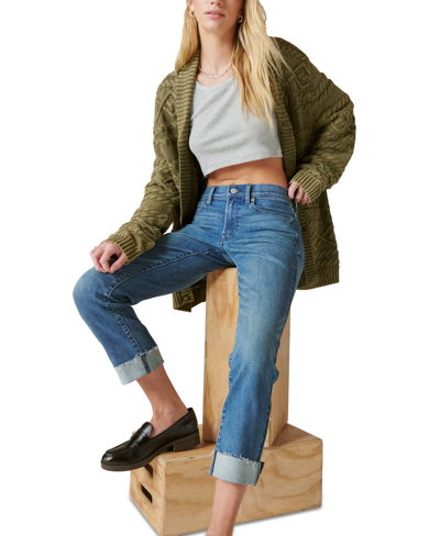 Lucky Brand Sweet Straight Raw Hem Mid Rise Crop Straight Leg Jeans In Gemini