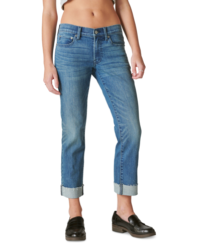Lucky Brand Sweet Straight Raw Hem Mid Rise Crop Straight Leg Jeans In Gemini