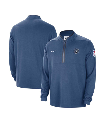 Shop Nike Men's  Blue Minnesota Timberwolves 2023/24 Authentic Performance Half-zip Jacket