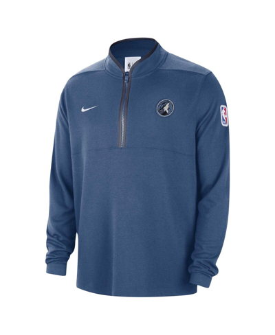 Shop Nike Men's  Blue Minnesota Timberwolves 2023/24 Authentic Performance Half-zip Jacket