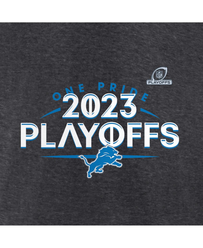 Shop Fanatics Men's  Heather Charcoal Detroit Lions 2023 Nfl Playoffs T-shirt