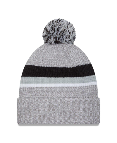 New Era Heather Gray Las Vegas Raiders Cuffed Knit Hat With Pom In Heather Gray