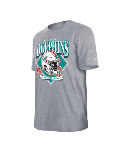 Shop New Era Men's  Gray Miami Dolphins Team Logo T-shirt