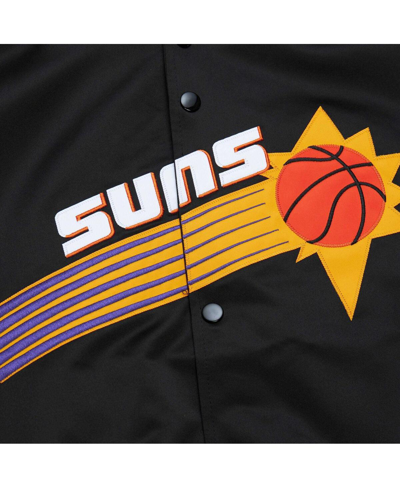 Mitchell & Ness Men's  Black Phoenix Suns Hardwood Classics Throwback Wordmark Raglan Full-snap Jacke In Black
