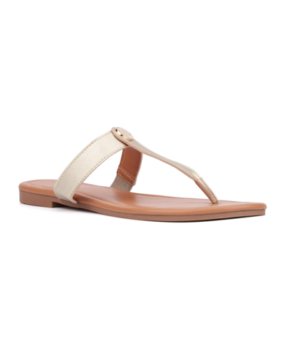 Shop New York And Company Women's Adonia Flat Sandal In Gold