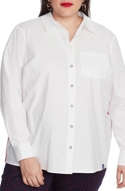 Shop Court & Rowe Embroidered Button-up Shirt In Ultra White