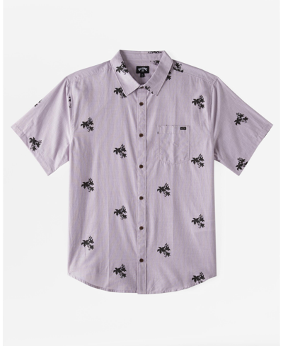Shop Billabong Men's Sundays Mini Short Sleeve Woven Shirt In Plum