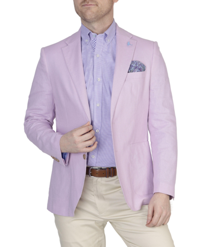 Shop Tailorbyrd Solid Linen Sport Coat In Lilac