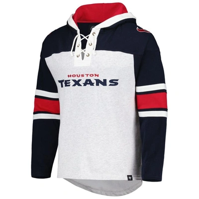 Shop 47 ' Houston Texans Heather Gray Gridiron Lace-up Pullover Hoodie