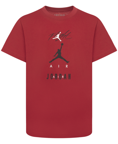 Shop Jordan Big Boys Triple Threat Short Sleeve T-shirt In Gym Red