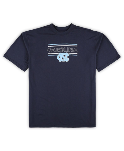 Profile Men's  Navy Distressed North Carolina Tar Heels Big And Tall 2-pack T-shirt And Flannel Pants In Navy