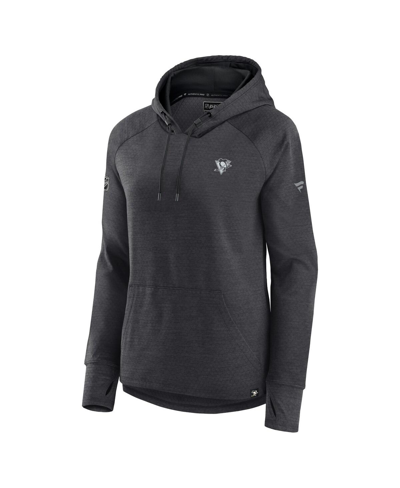 Fanatics Branded  Heather Charcoal Pittsburgh Penguins Authentic Pro Pullover Hoodie In Heather Charcoal