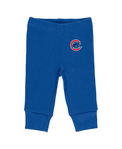 Wear By Erin Andrews Newborn & Infant  Gray/white/royal Chicago Cubs Three-piece Turn Me Around Bodys In Gray,white,royal