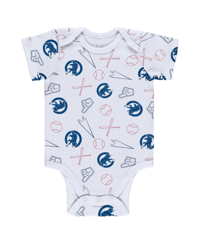 Wear By Erin Andrews Newborn & Infant  Gray/white/royal Chicago Cubs Three-piece Turn Me Around Bodys In Gray,white,royal