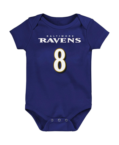 Shop Outerstuff Baby Boys And Girls Lamar Jackson Purple Baltimore Ravens Mainliner Player Name And Number Bodysuit