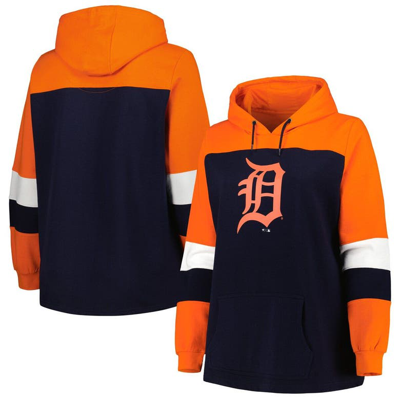 Shop Profile Navy Detroit Tigers Plus Size Colorblock Pullover Hoodie