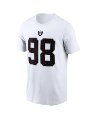 Nike Men's  Maxx Crosby White Las Vegas Raiders Player Name And Number T-shirt In White