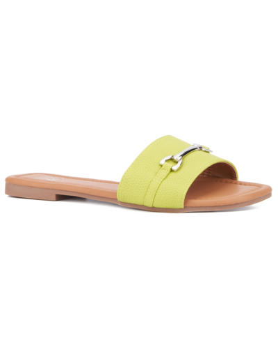 Shop New York And Company Women's Naia Flat Sandal In Lime