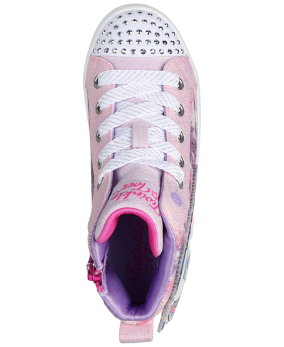 Shop Skechers Little Girls Twinkle Toes Twi-lites 2.0 Light Up Casual Sneakers From Finish Line In Pink,multi