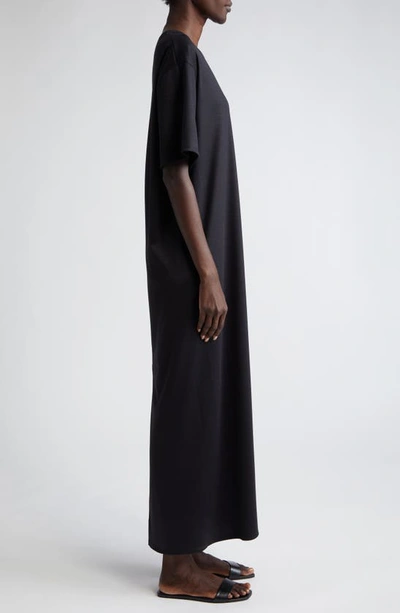 Shop The Row Amo Relaxed Wool Maxi T-shirt Dress In Black