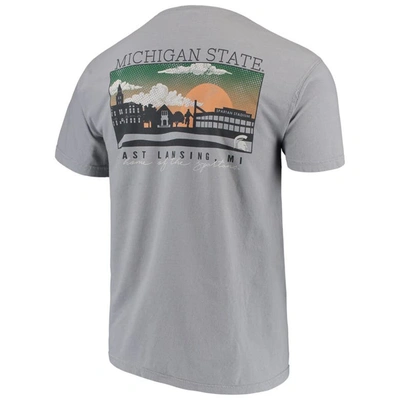 Shop Image One Gray Michigan State Spartans Comfort Colors Campus Scenery T-shirt