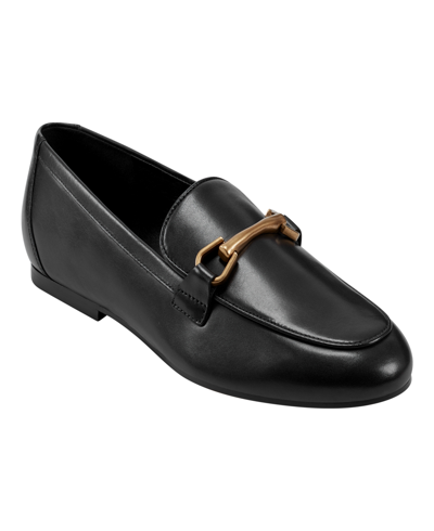 Shop Marc Fisher Ltd Women's Bleek Slip-on Flat Dress Loafers In Black Leather