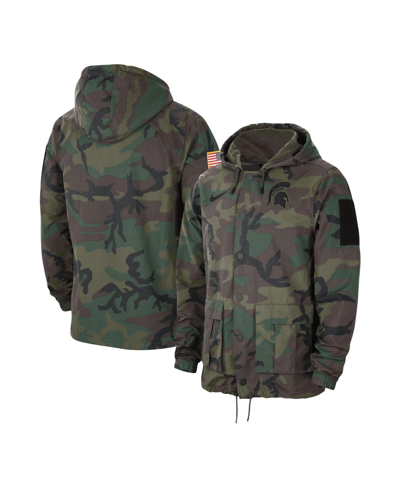 Shop Nike Men's  Camo Michigan State Spartans Military-inspired Pack Lightweight Hoodie Performance Full-s