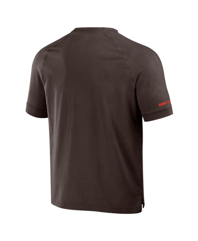 Fanatics Men's Nfl X Darius Rucker Collection By  Brown Cleveland Browns Washed Raglan Henley T-shirt In Brown