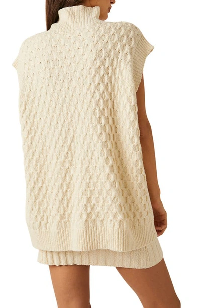 Shop Free People Rosemary Cotton Blend Sweater & Miniskirt Set In Cheesecake