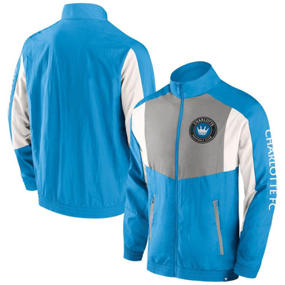 Shop Fanatics Branded  Blue Charlotte Fc Net Goal Raglan Full-zip Track Jacket