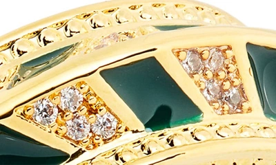 Shop Zimmermann Zimmemorabilia Band Ring In Gold/ Green