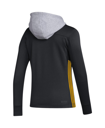 Adidas Originals Women's Adidas Black Pittsburgh Penguins Refresh Skate Lace Aeroready Pullover Hoodie In Black