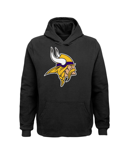 Outerstuff Youth Black Minnesota Vikings Team Logo Pullover Hoodie In Black