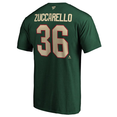 Fanatics Men's Mats Zuccarello Green Minnesota Wild Authentic Stack Name And Number Team T-shirt In Green