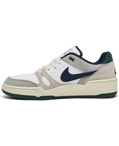 Shop Nike Men's Full Force Low Casual Sneakers From Finish Line In White,midnight Navy