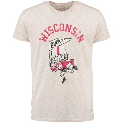 Shop Retro Brand Original  Natural Wisconsin Badgers Vintage Tri-blend T-shirt
